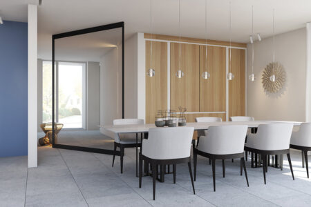 Elegante Pivot Innentür & Drehtür aus Aluminium & Glas im Loft-Design
