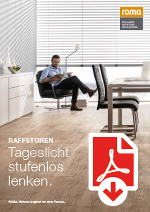 Broschüre zu den Raffstoren von Roma zum Download