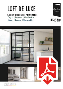 Gesamtkatalog unserer Loft-Türen und Wand-Elemente aus Aluminium und Glas von Groke Türen zum Download