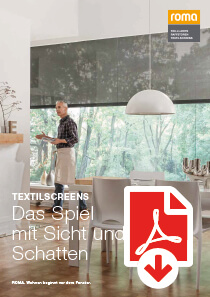 Broschüre zu den Textilscreens von Roma zum Download