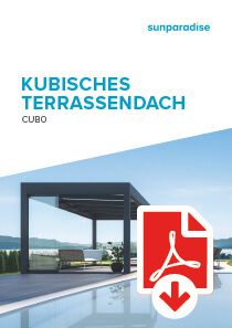 Broschüre zum freistehenden Terrassendach Cubo von Sunparadise zum Download