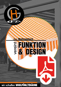 Informationsblatt zum Markisentuch von HG RaumDesign zum Download