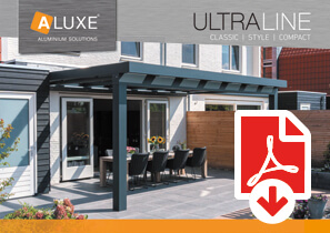 Broschüre zu den Terrassenüberdachungen der UltraLine von Aluxe zum Download