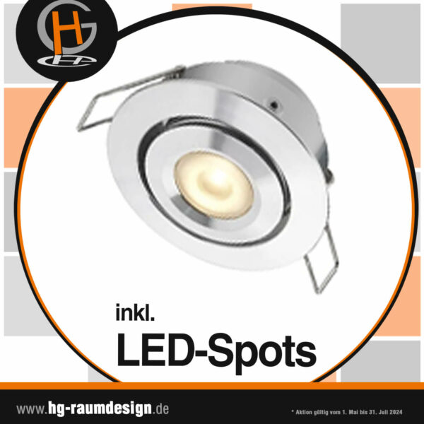 GRATIS LED-Einbauspots - kompakt, dimmbar, energiesparend