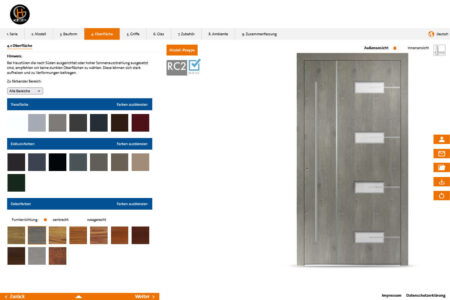 Premium-Haustüren aus Aluminium mit ansprechenden Dekoren Holz oder Keramik selber konfigurieren